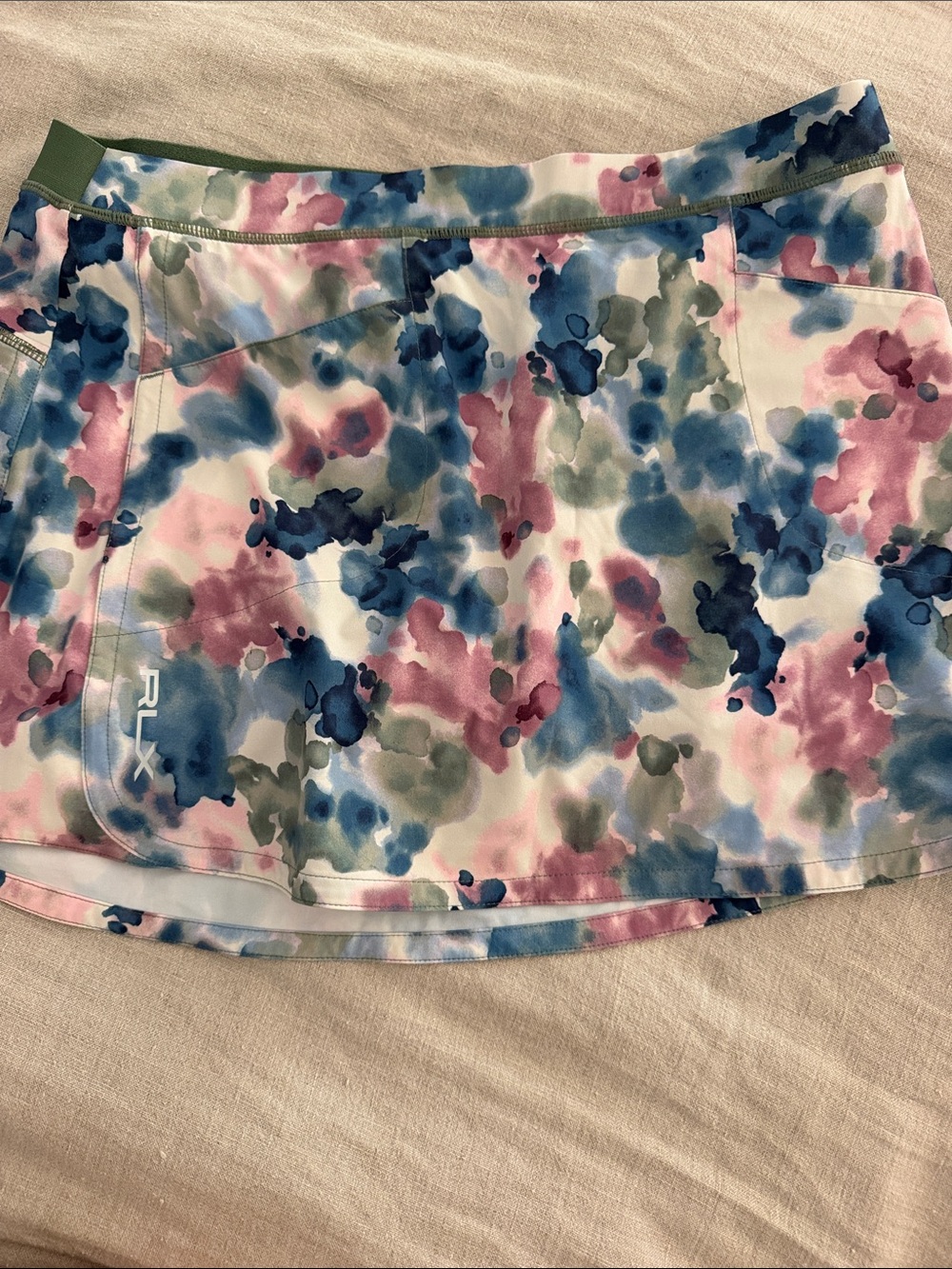 RLX Ralph Lauren Light Blue Skort with Olive Waistband